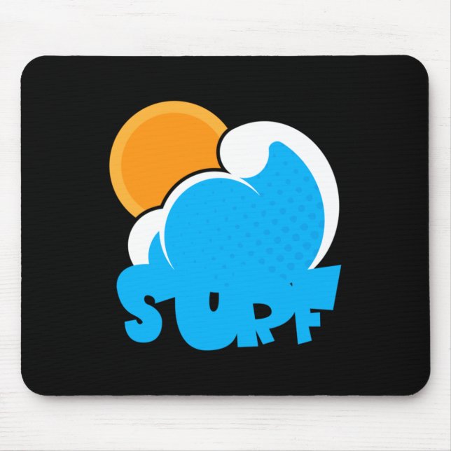 Retro Surf Wave Sun Summer Fun Vibe for Beach Mouse Pad (Front)