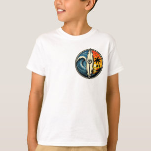 Retro Surfboard Sunset Wave Design   Vintage Beach T-Shirt