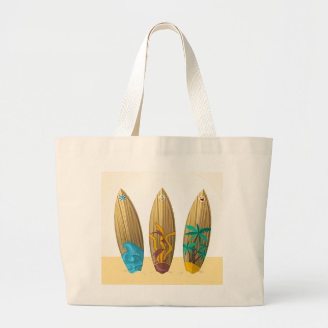 Retro Surfboard Trio beach bag (Front)