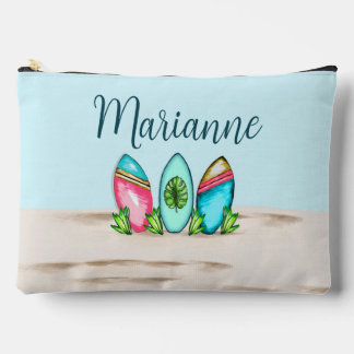 Retro Surfboards, Pink, Accessory Pouch