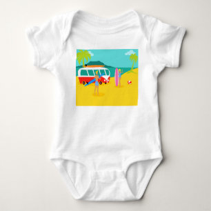 Retro Surfer Couple Infant Creeper
