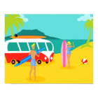 Retro Surfer Couple Poster