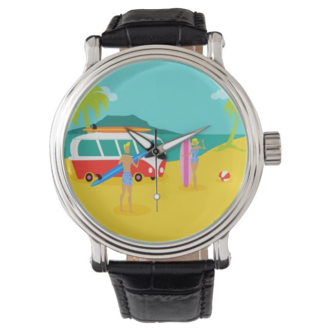 Retro Surfer Couple Watch (Front)