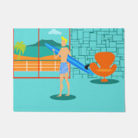 Retro Surfer Dude Door Mat