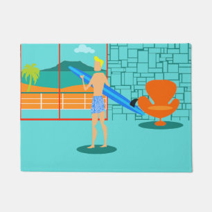 Retro Surfer Dude Door Mat