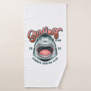 Retro Surfing Club Vintage Graphic Tee Bath Towel Set