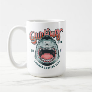 Retro Surfing Club Vintage Graphic Tee Coffee Mug