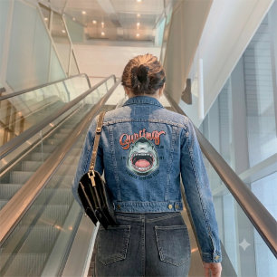 Retro Surfing Club Vintage Graphic Tee Denim Jacket
