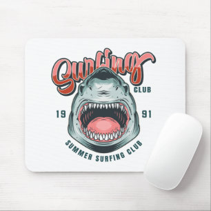 Retro Surfing Club Vintage Graphic Tee Mouse Pad