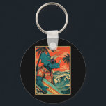 Retro Surfing Dinosaur Hawaii Summer Triceratops S Key Ring<br><div class="desc">Retro Surfing Dinosaur Hawaii Summer Triceratops Surfer</div>