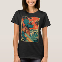 Retro Surfing Dinosaur Hawaii Summer Triceratops S