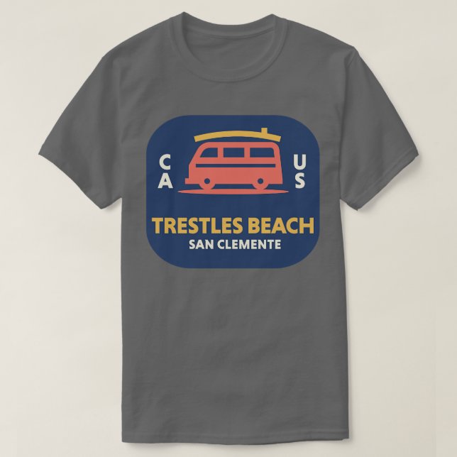 Retro Surfing Emblem Trestles San Clemente Califor T-Shirt (Design Front)