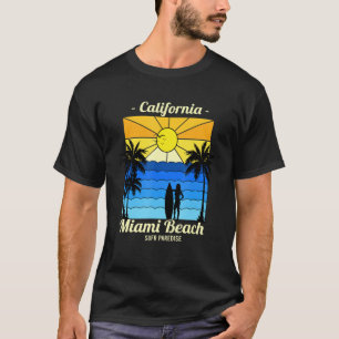 Retro Surfing Fans Surf Beach  California Miami T-Shirt