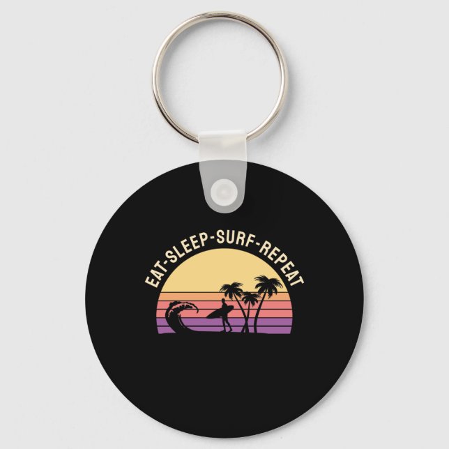 Retro Surfing Key Ring (Front)