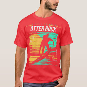Retro Surfing Otter Rock Oregon Vintage Surfer Bea T-Shirt
