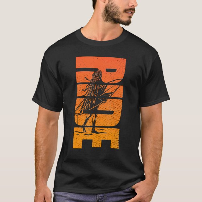 Retro Surfing Sunset Surf Board T-Shirt (Front)