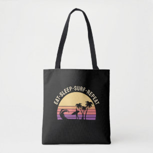Retro Surfing Tote Bag