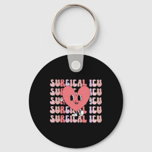 Retro Surgical Icu Nurse Heart Valentine Day Cvicu Key Ring