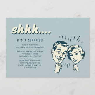 Retro Surprise Birthday Invitations
