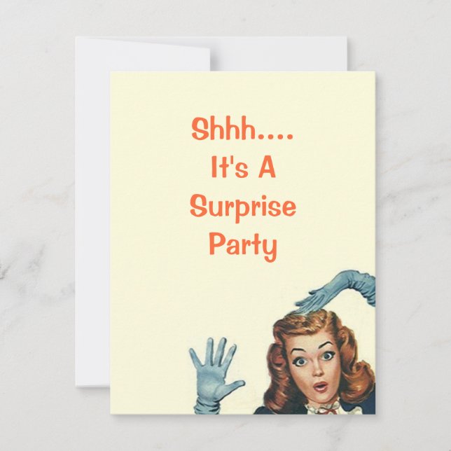 Retro Surprise Party For Any Occasion Invitations (Front)