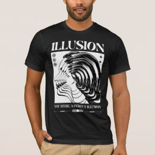 Retro Surreal Illusion Echo Face Streetwear  T-Shirt