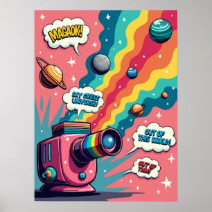 Retro Surrealism -  Pop Art Cosmic Camera Poster