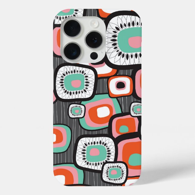 Retro Sushi Box Flower Squares Colourful Pattern Case-Mate iPhone Case (Back)