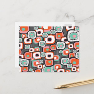 Retro Sushi Flower Squares Thank You Postcard