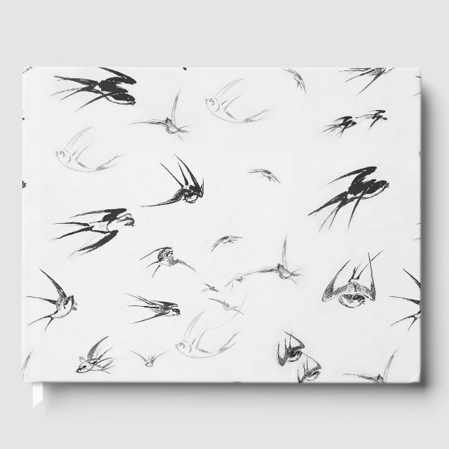 Retro Swallow Bird Nature Animal Guest Book (Front)
