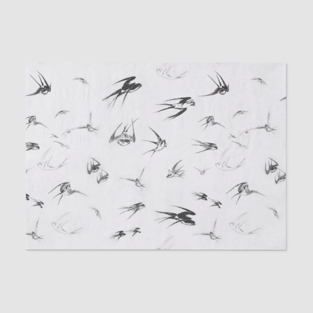Retro Swallow Bird Nature Animal Tissue Paper (Front)