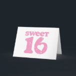 Retro Sweet 16 Card<br><div class="desc">Celebrate her sixteenth birthday with our retro, 1970s-style, "Sweet 16" shirt! This cute pink design is distressed for a vintage look. Accented with a pink heart.</div>