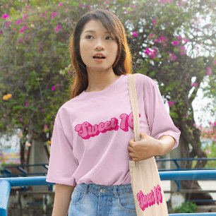 Retro Sweet 16 in Hot Pink T-Shirt