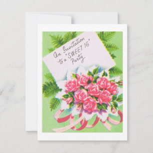 Retro Sweet 16 Invite