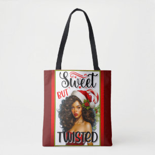 Retro Sweet but Twisted Christmas Pinup Tote Bag