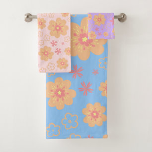 Retro Sweet Floral Pattern Bath Towel Set