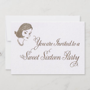 Retro Sweet Sixteen Invite