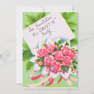 Retro Sweet Sixteen Party Invite