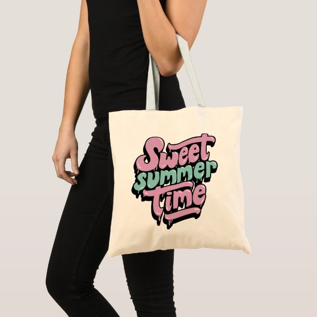 Retro Sweet Summer Time Tote Bag (Front (Product))