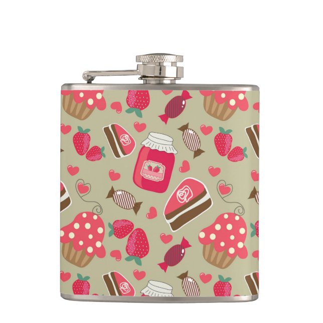 Retro Sweets Hip Flask (Front)
