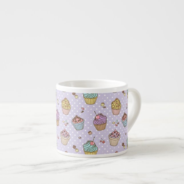 Retro Sweets Pattern Espresso Cup (Front Right)