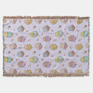 Retro Sweets Pattern Throw Blanket