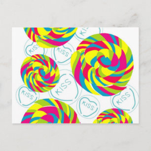 retro sweets postcard
