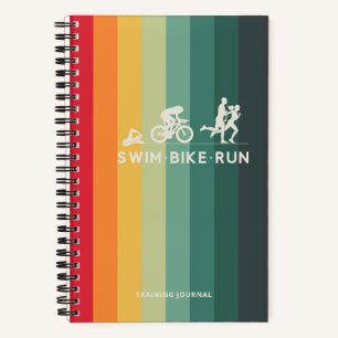 Retro Swim Bike Run Triathlon Icon Series  Notebook