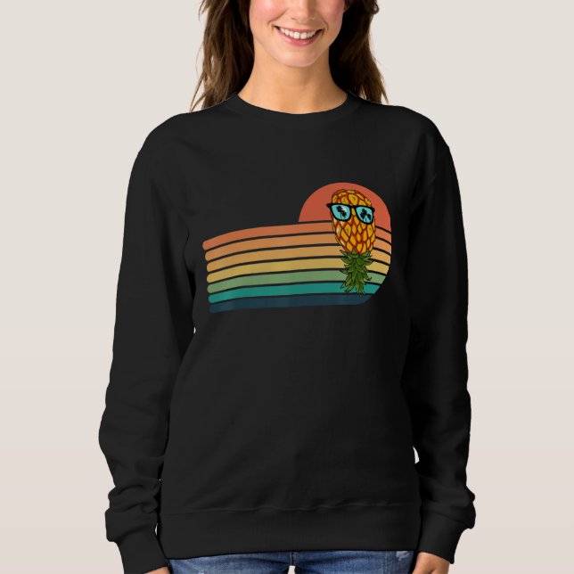 Retro Swinger Upside Down Pineapple Sunset Horizon Sweatshirt (Front)