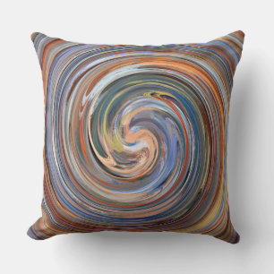 Retro Swirl Abstract Art #12 Cushion