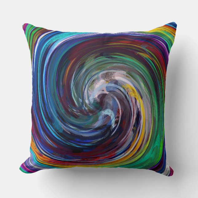 Retro Swirl Abstract Art #6 Cushion (Front)