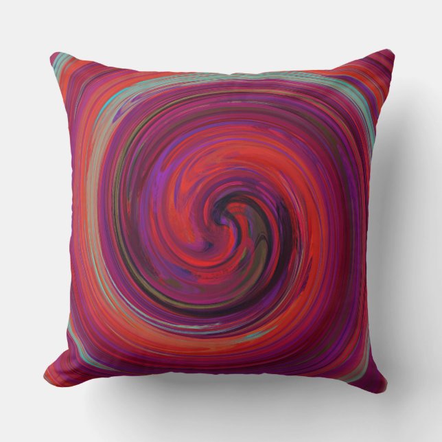 Retro Swirl Abstract Art #8 Cushion (Front)