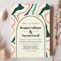 Retro Swirl Arch Mint Green Pink Wedding