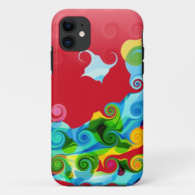 Retro Swirl Colourful Graphic Design Case-Mate iPhone Case (Back)