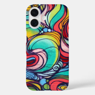 retro swirls iPhone 16 case